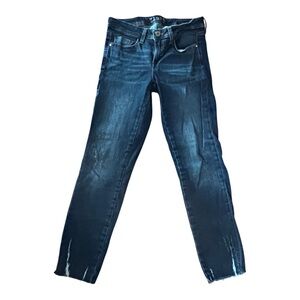 Zara basic denim Z1975 Women's Blue Jeans sz 4 stretch crop raw hem